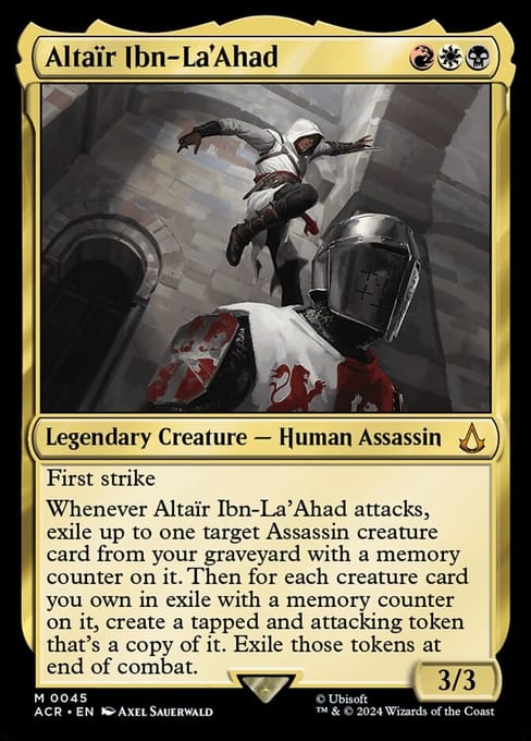 Altair Ibn-La'Ahad, a legendary creature from Magic: The Gathering | Assassin's Creed.