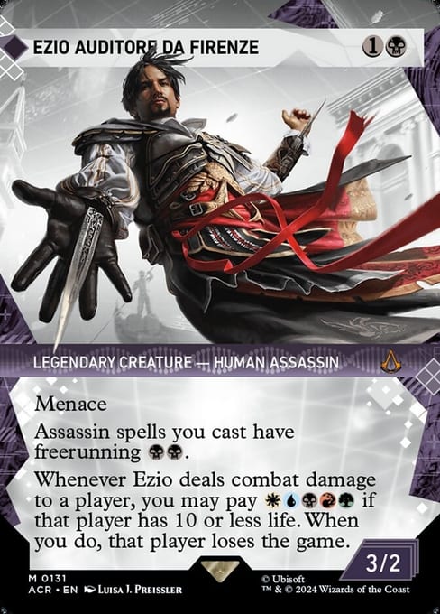 Ezio Auditore da Firenze in the Memory Corridor showcase frame from Magic: The Gathering | Assassin's Creed.