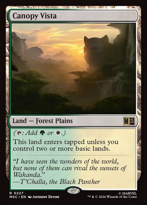 Canopy Vista, Land Forest Plains from Marvel Super Heroes Commander.