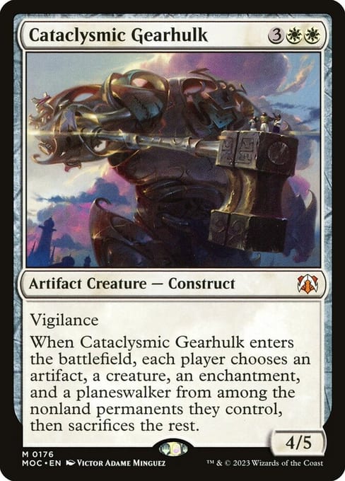 Cataclysmic Gearhulk, Artifact Creature Construct from March of the Machine Commander.