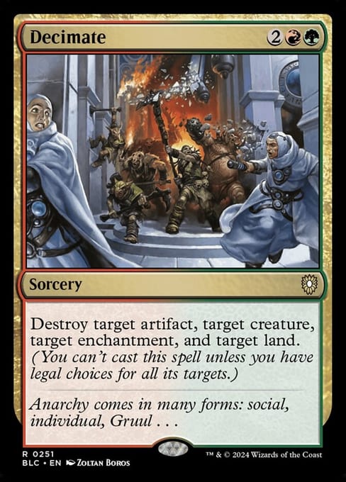 Decimate, Sorcery from Bloomburrow Commander.