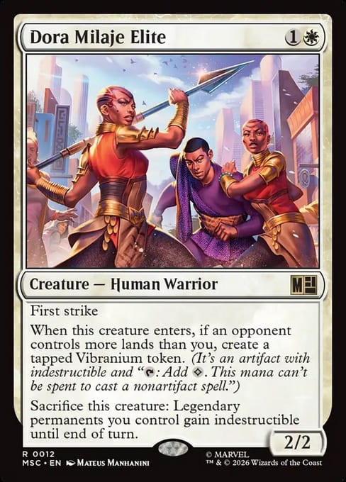 Dora Milaje Elite, Creature Human Warrior from Marvel Super Heroes Commander.