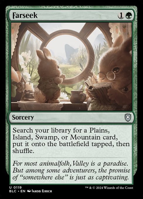 Farseek, Sorcery from Bloomburrow Commander.