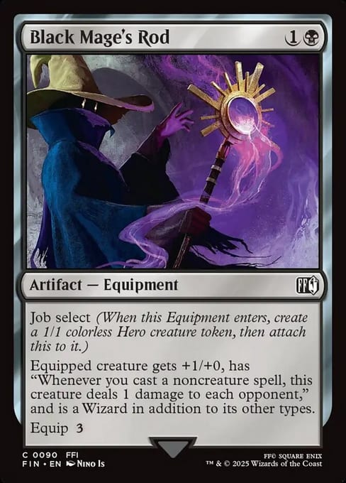 Black Mage's Rod, an Equipment with Job Select from Magic: The Gathering | FINAL FANTASY.