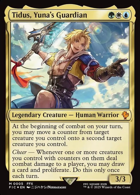 Tidus, Yuna's Guardian, a legendary creature from Magic: The Gathering | FINAL FANTASY Commander.