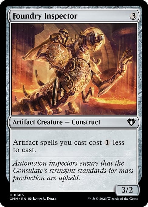 Foundry Inspector, Artifact Creature Construct from Commander Masters.