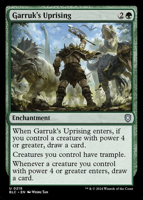 Garruk's Uprising, Enchantment from Bloomburrow Commander.