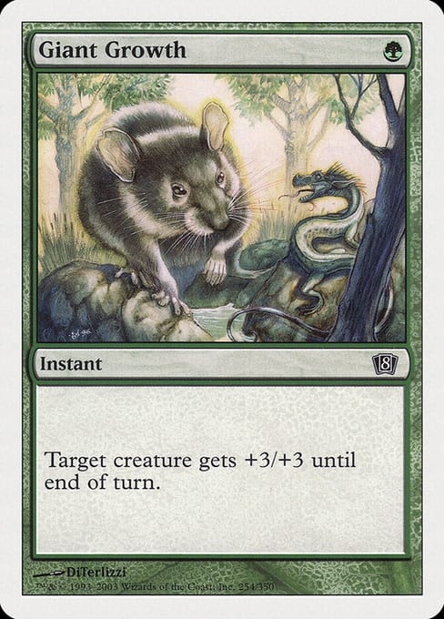 Giant Growth, an Eighth Edition instant using the modern card frame.