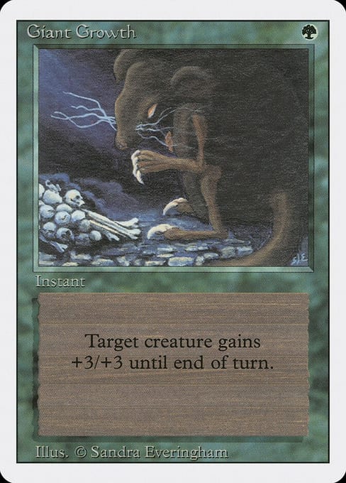 Giant Growth, a Revised Edition instant with the old nonartifact frame and broader text box.