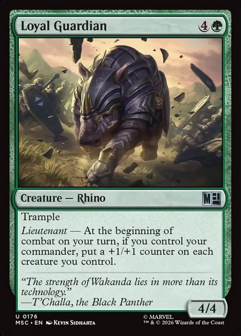 Loyal Guardian, Creature Rhino from Marvel Super Heroes Commander.