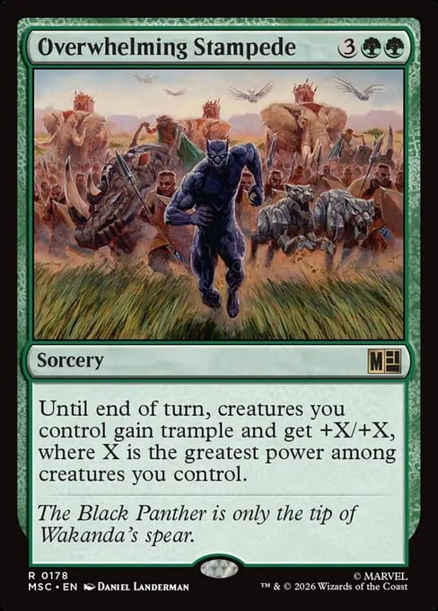 Overwhelming Stampede, Sorcery from Marvel Super Heroes Commander.