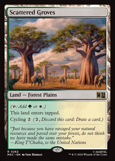 Scattered Groves, Land Forest Plains from Marvel Super Heroes Commander.