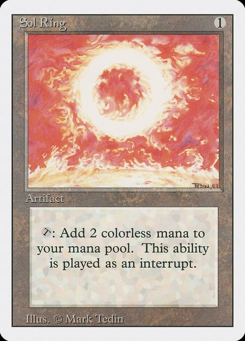 Sol Ring, a Revised Edition artifact with the old brown artifact frame and marble text box.
