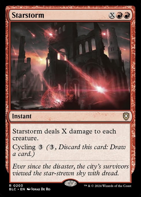 Starstorm, Instant from Bloomburrow Commander.