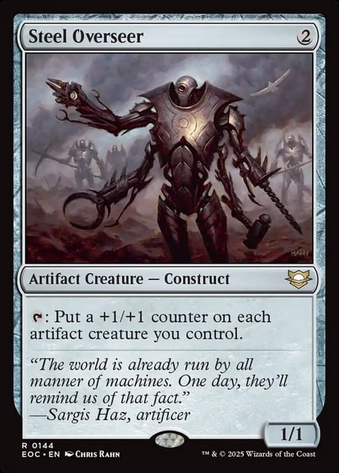 Steel Overseer, Artifact Creature Construct from Edge of Eternities Commander.