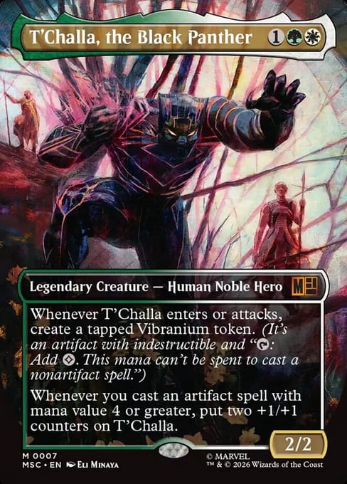 T'Challa, the Black Panther, Legendary Creature Human Noble Hero from Marvel Super Heroes Commander.