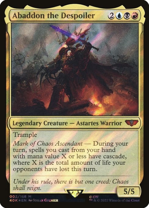 Abaddon the Despoiler, the Ruinous Powers commander from Magic: The Gathering | Warhammer 40,000.