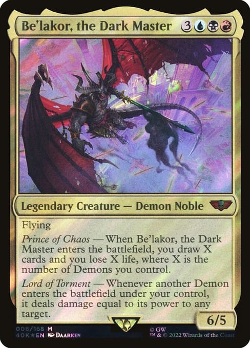 Be'lakor, the Dark Master, a legendary creature from Magic: The Gathering | Warhammer 40,000.