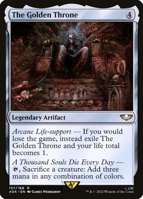 The Golden Throne, a legendary artifact from Magic: The Gathering | Warhammer 40,000.