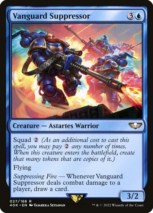 Vanguard Suppressor, a creature with Squad from Magic: The Gathering | Warhammer 40,000.