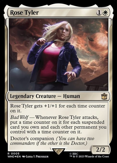 Rose Tyler, a legendary creature with Doctor's companion from Magic: The Gathering | Doctor Who.