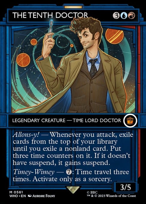 The Tenth Doctor in the TARDIS showcase frame from Magic: The Gathering | Doctor Who.
